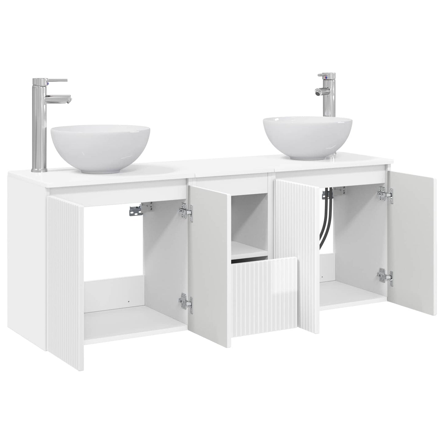 Bathroom Cabinet Set 3 pcs High Gloss White 49.5 x 41 x 64.5 cm