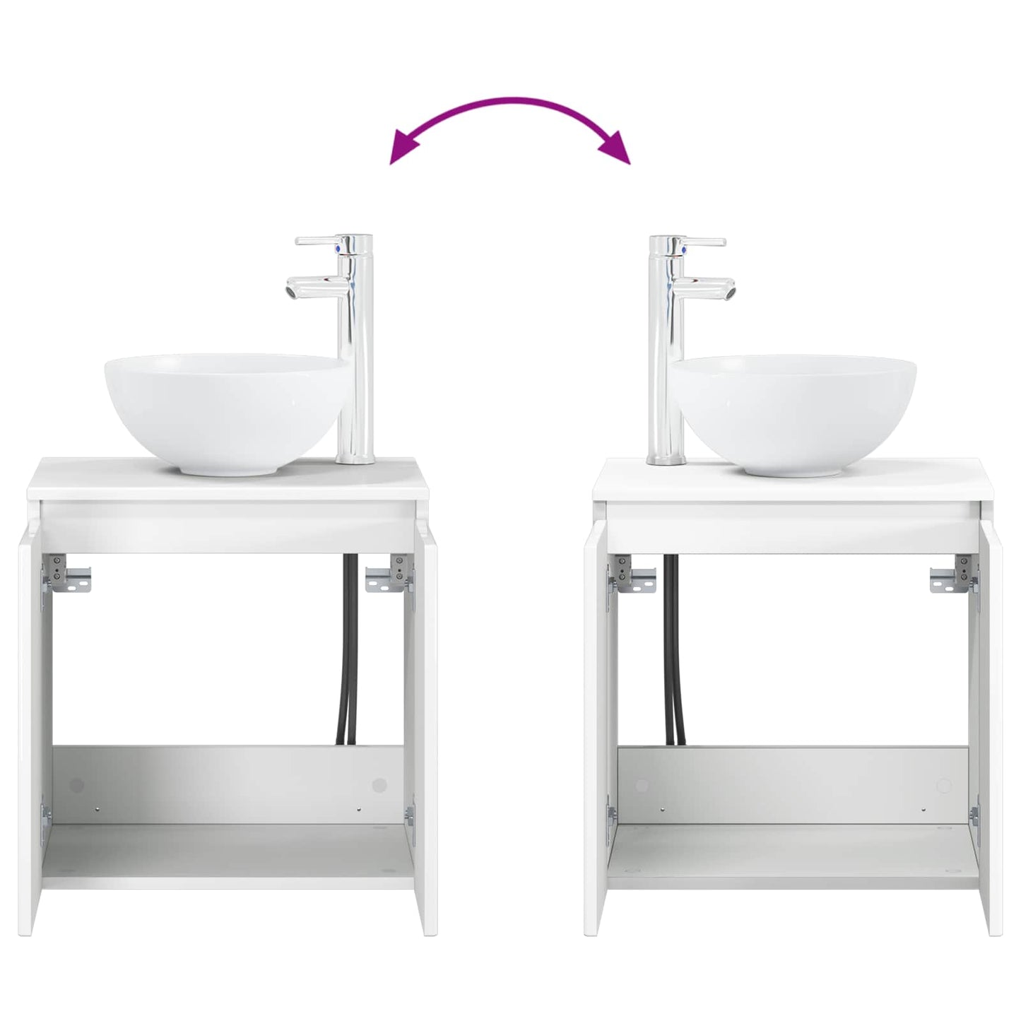 Bathroom Cabinet Set 3 pcs High Gloss White 49.5 x 41 x 64.5 cm