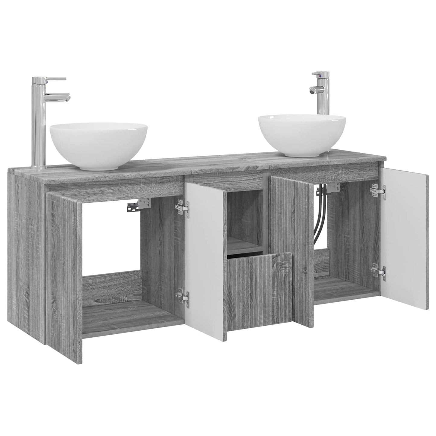 Bathroom Cabinet Set 3 pcs Grey Sonoma 49.5 x 41 x 64.5 cm
