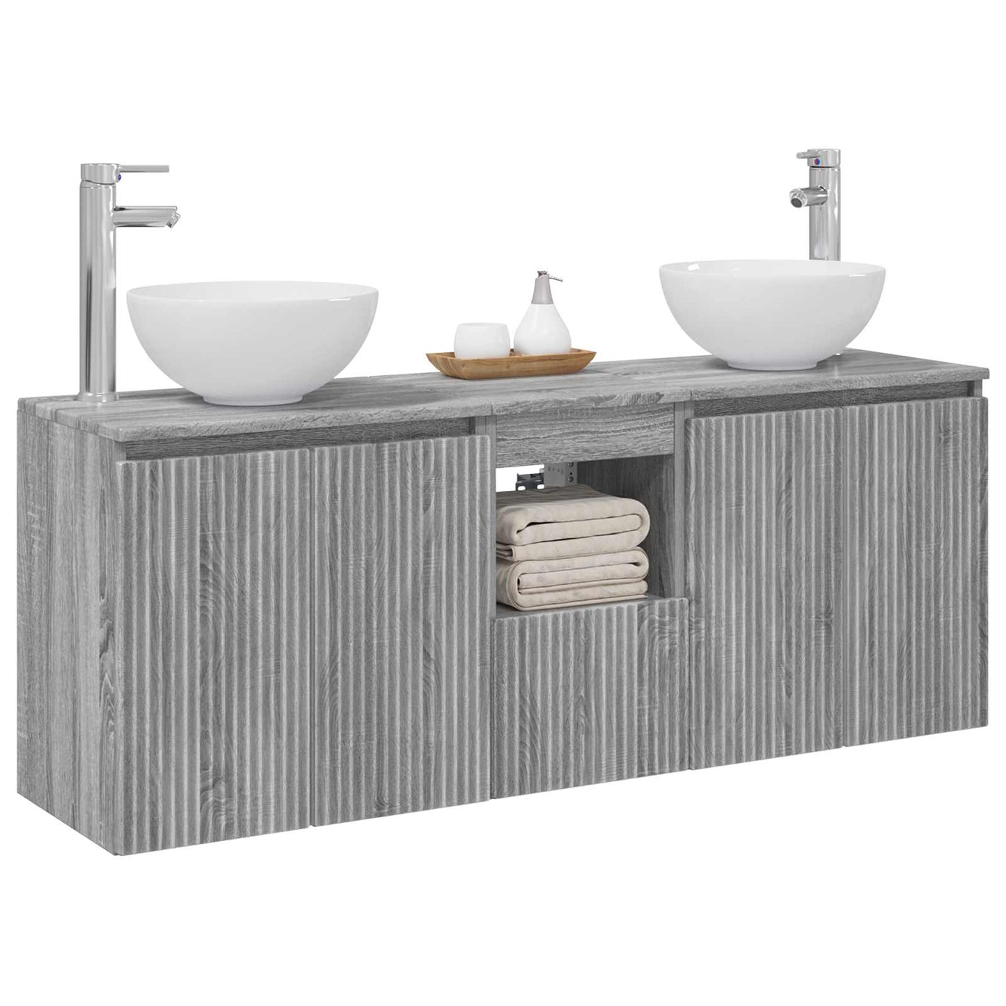 Bathroom Cabinet Set 3 pcs Grey Sonoma 49.5 x 41 x 64.5 cm