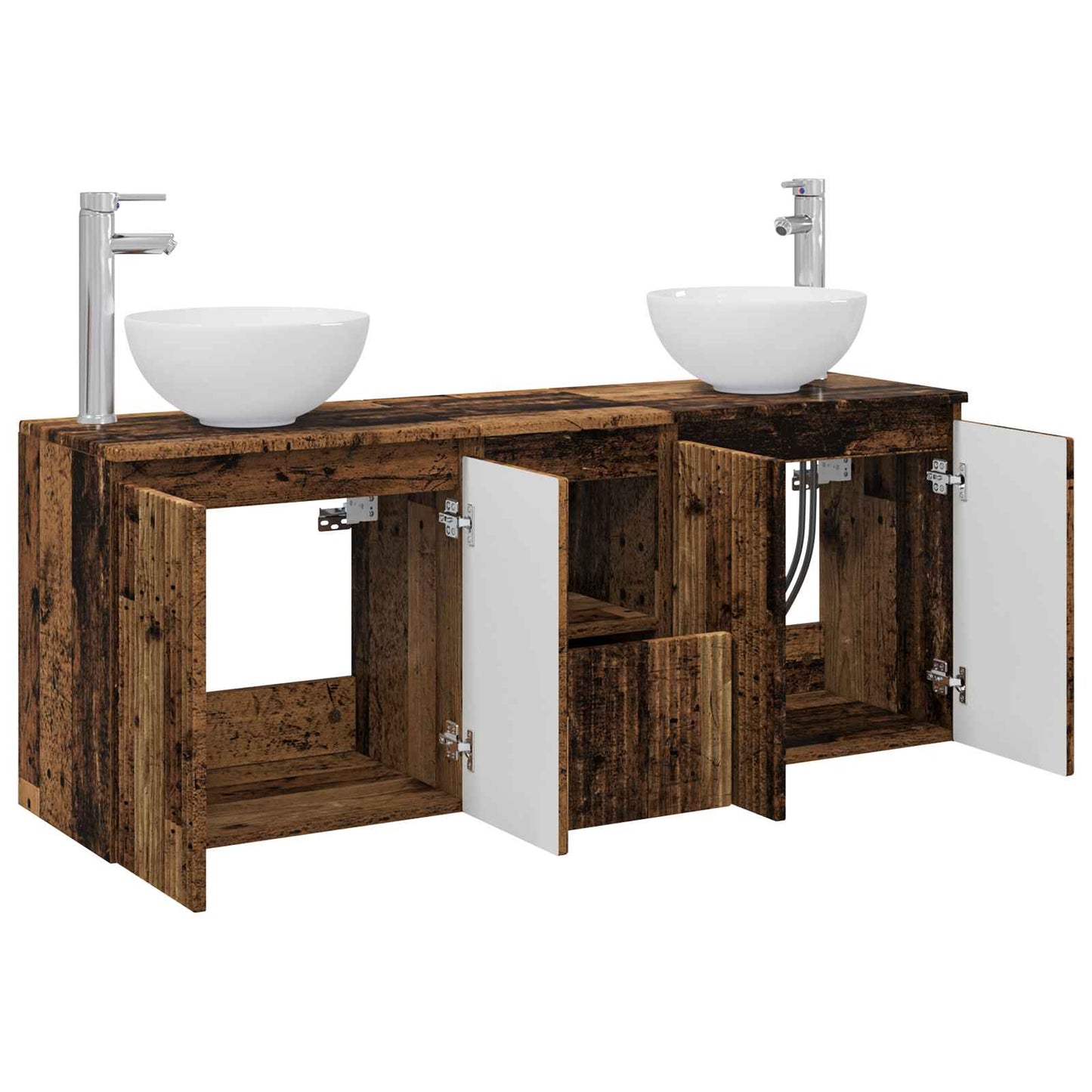 Bathroom Cabinet Set 3 pcs Old Wood 49.5 x 41 x 64.5 cm