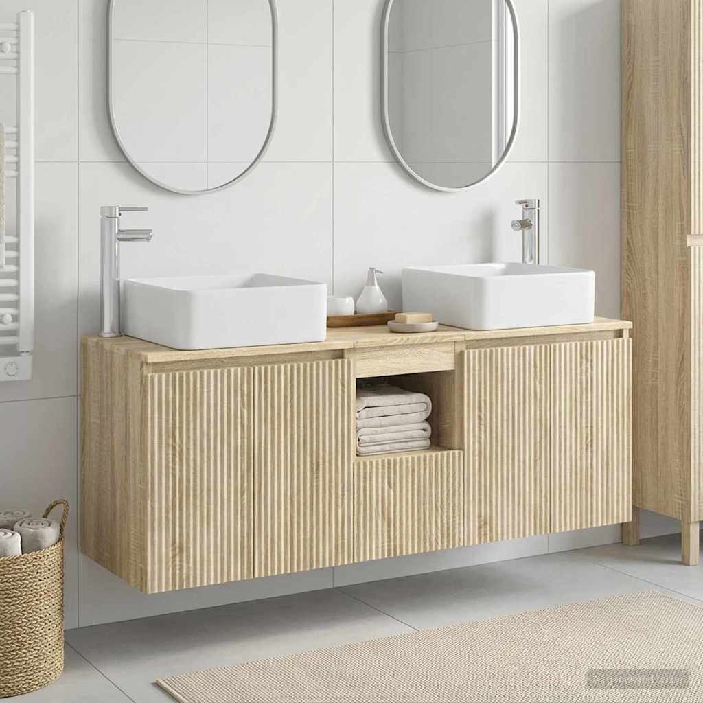 Bathroom Cabinet Set 3 pcs Sonoma Oak 49.5 x 41 x 63 cm