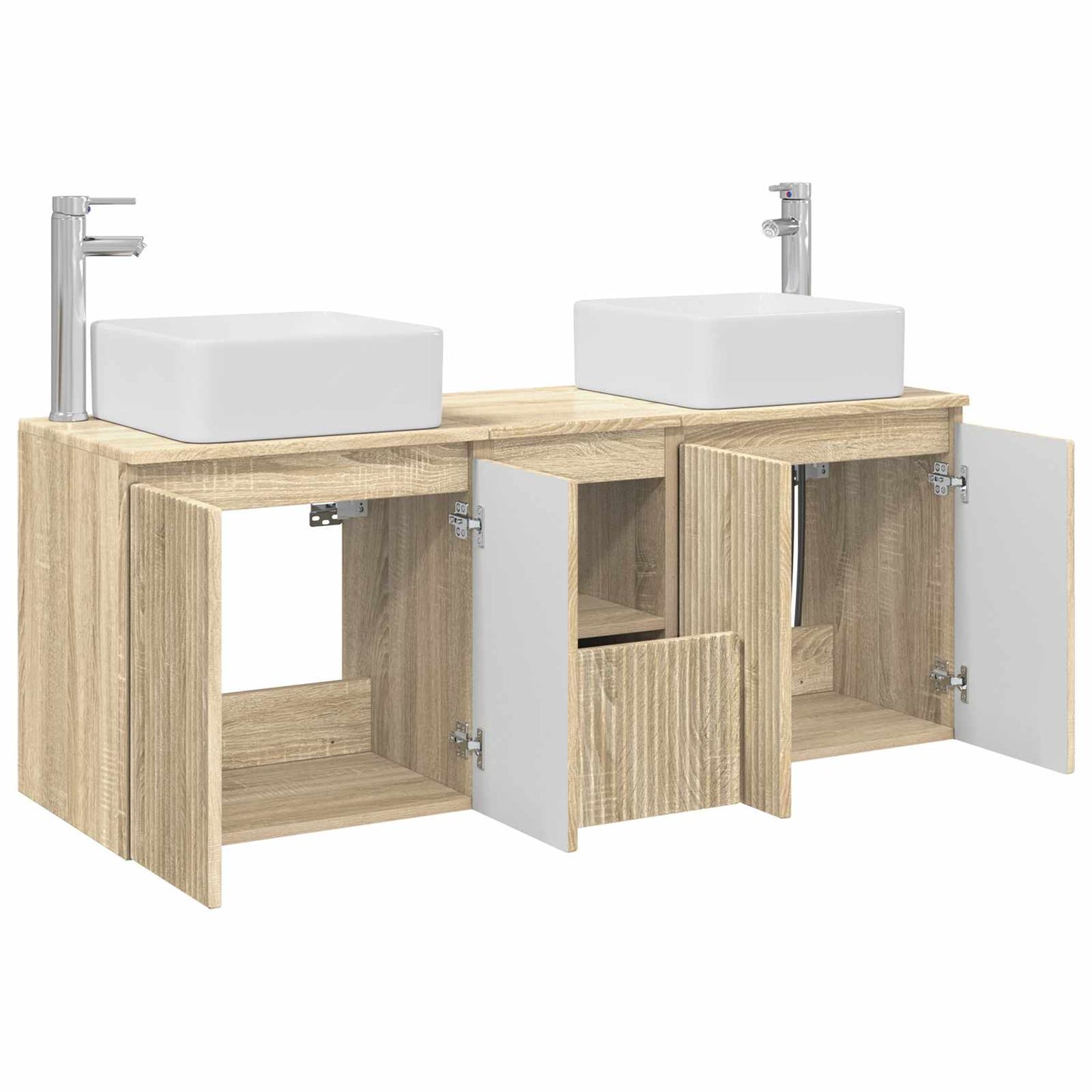 Bathroom Cabinet Set 3 pcs Sonoma Oak 49.5 x 41 x 63 cm