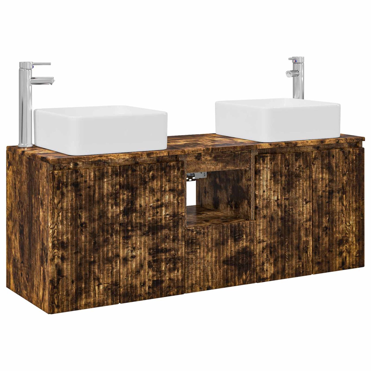 Bathroom Cabinet Set 3 pcs Smoked Oak 49.5 x 41 x 63 cm