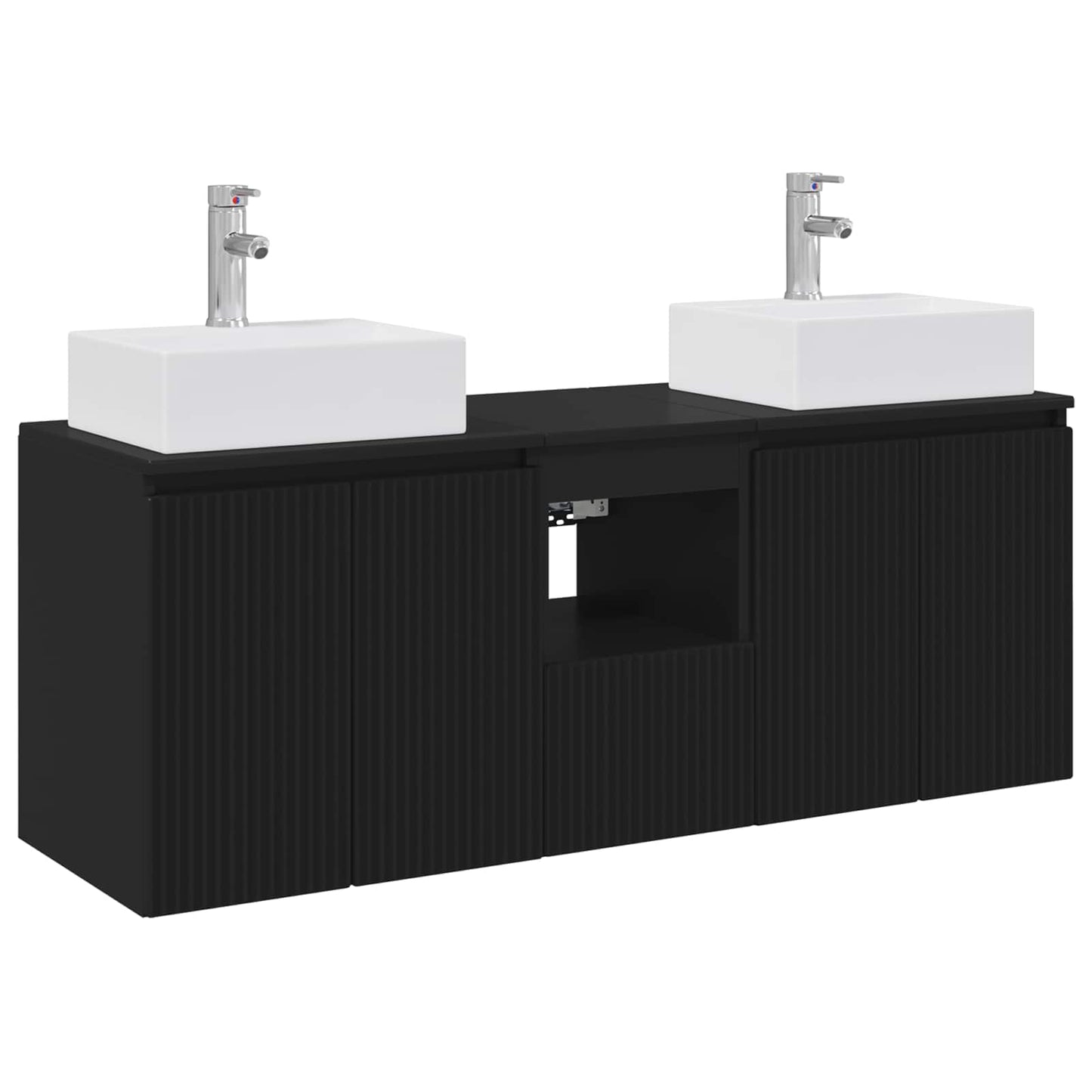 Bathroom Cabinet Set 3 pcs Black 49.5 x 41 x 62.5 cm