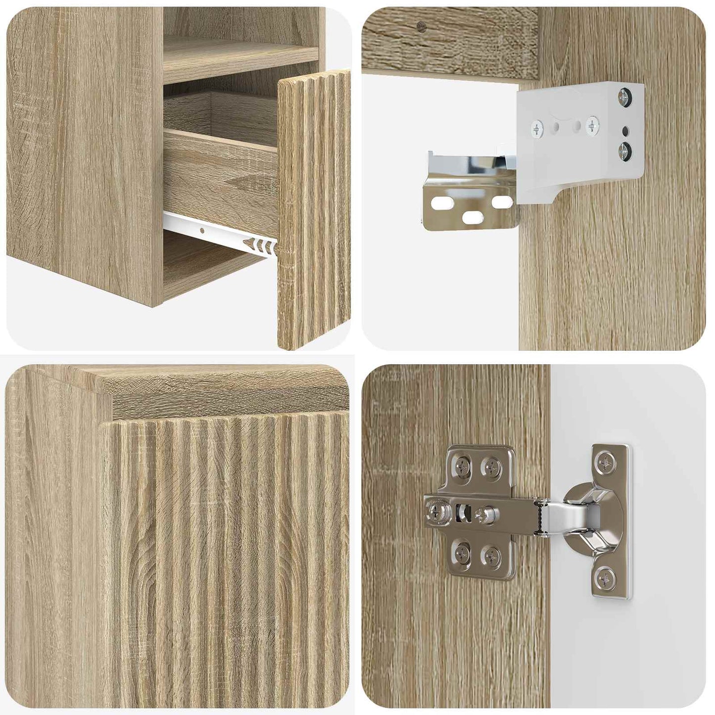 Bathroom Cabinet Set 3 pcs Sonoma Oak 49.5 x 41 x 62.5 cm