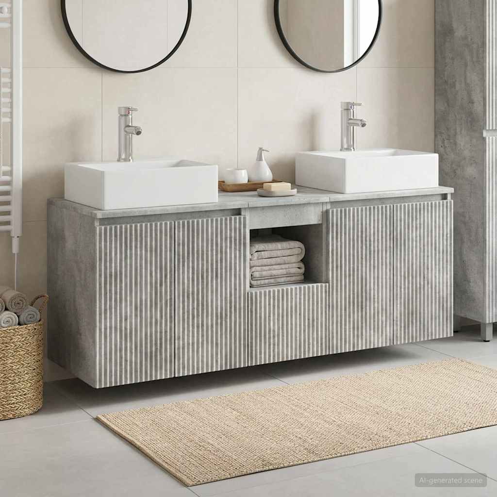 Bathroom Cabinet Set 3 pcs Concrete Grey 49.5 x 41 x 62.5 cm