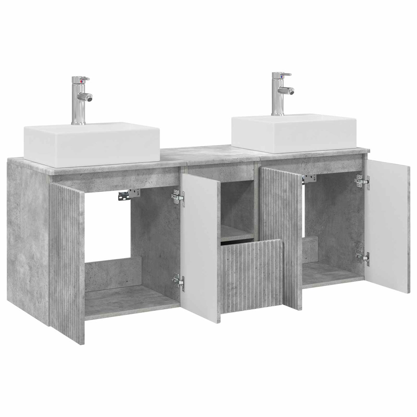Bathroom Cabinet Set 3 pcs Concrete Grey 49.5 x 41 x 62.5 cm