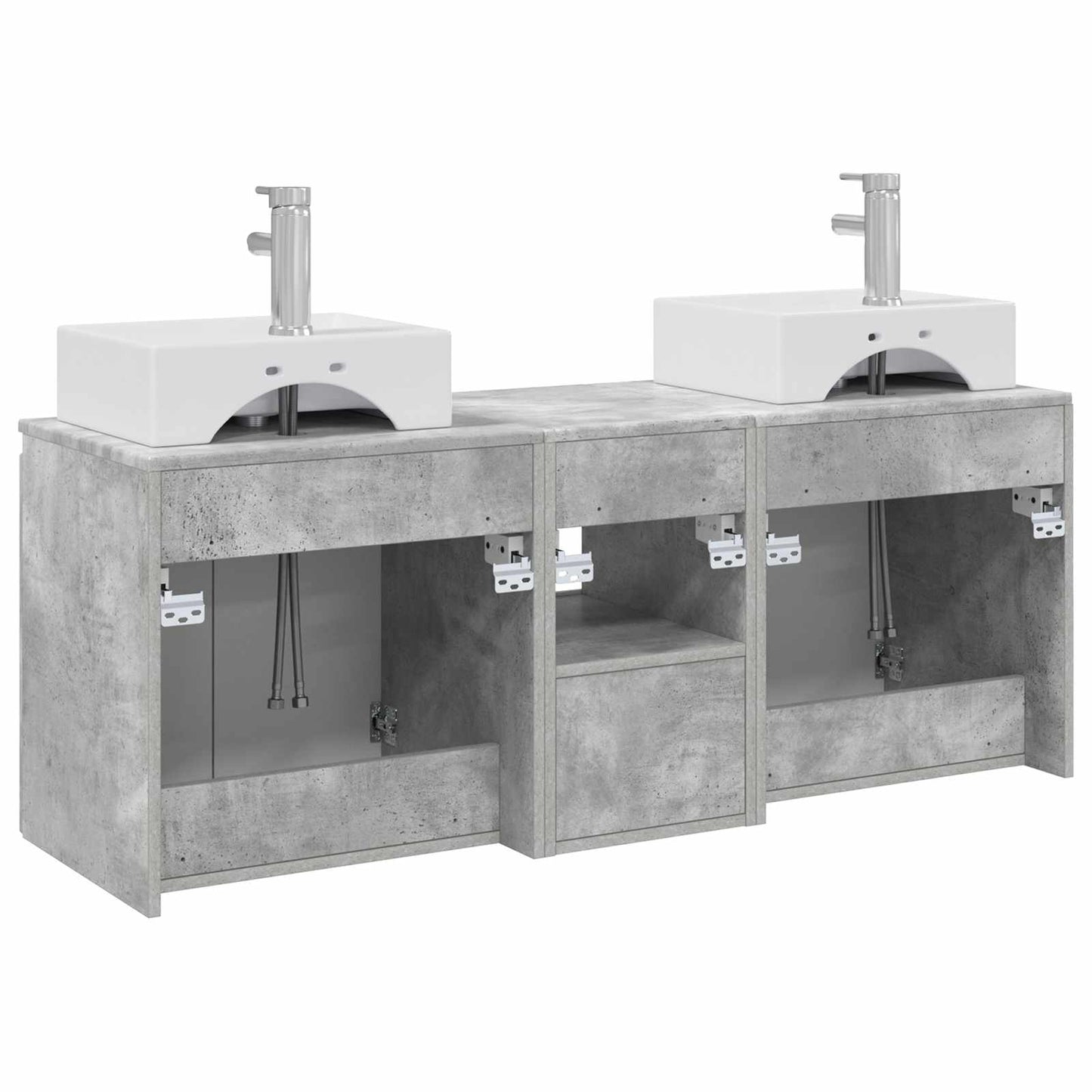 Bathroom Cabinet Set 3 pcs Concrete Grey 49.5 x 41 x 62.5 cm