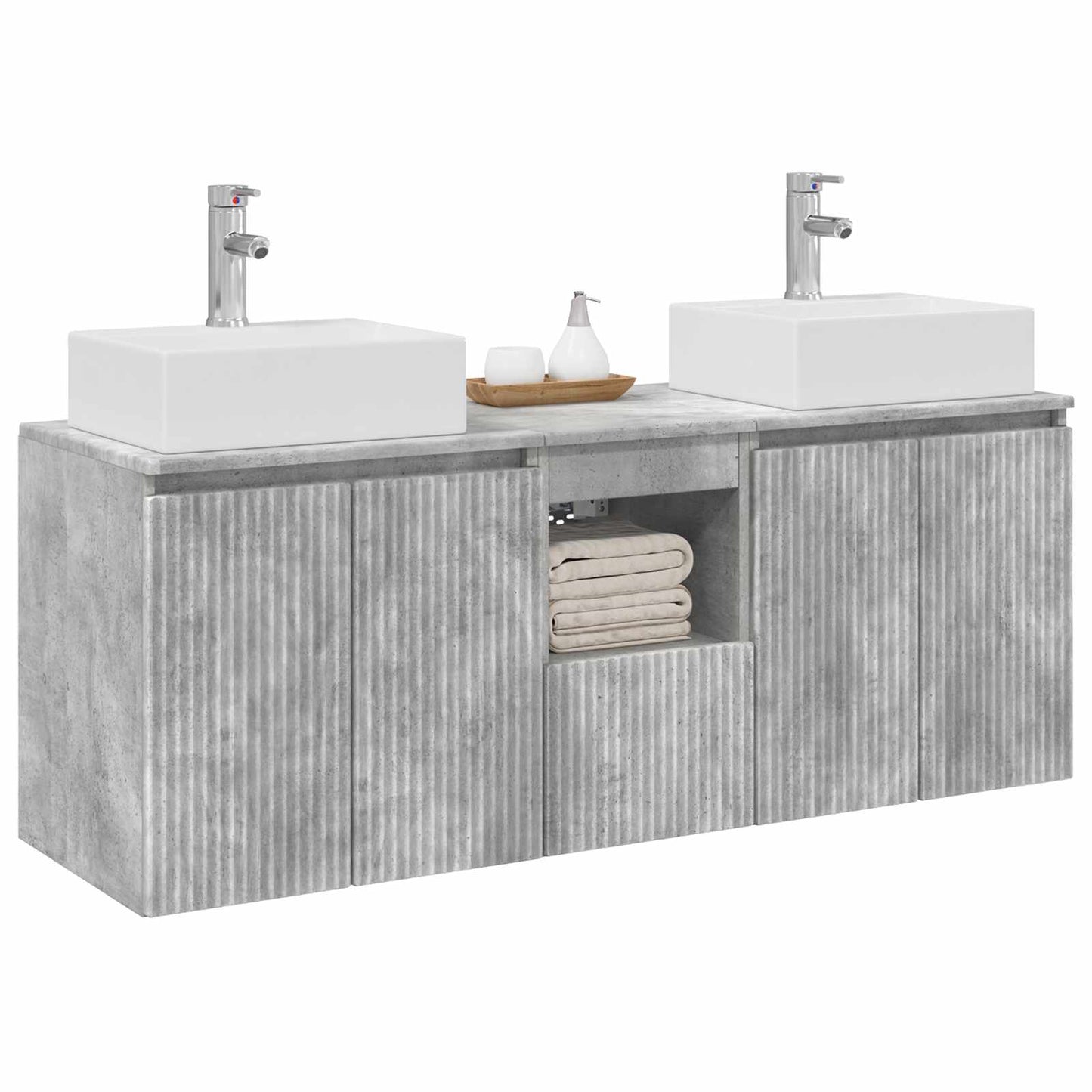 Bathroom Cabinet Set 3 pcs Concrete Grey 49.5 x 41 x 62.5 cm