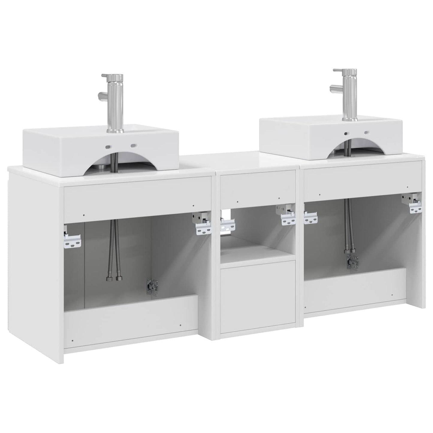 Bathroom Cabinet Set 3 pcs High Gloss White 49.5 x 41 x 62.5 cm