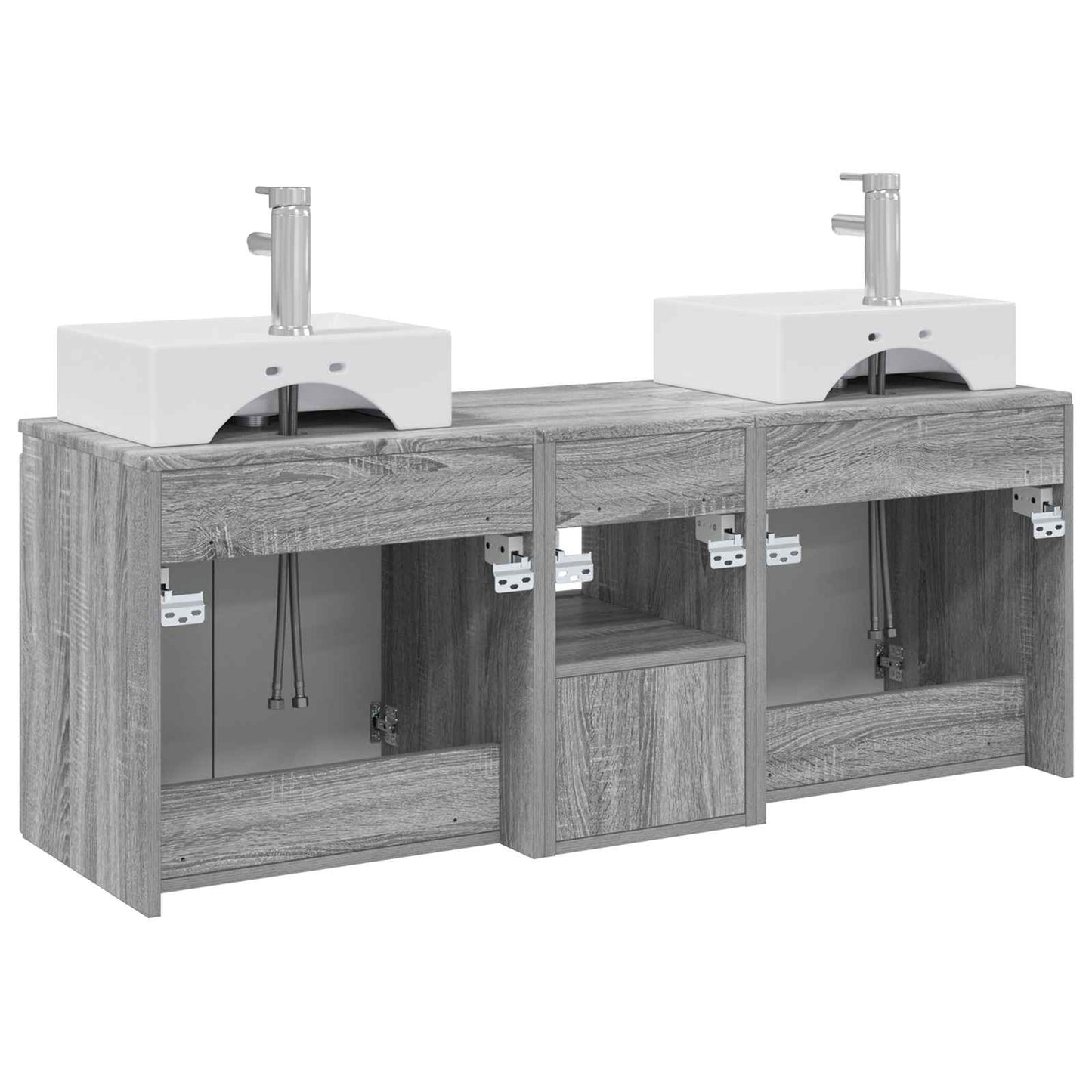 Bathroom Cabinet Set 3 pcs Grey Sonoma 49.5 x 41 x 62.5 cm