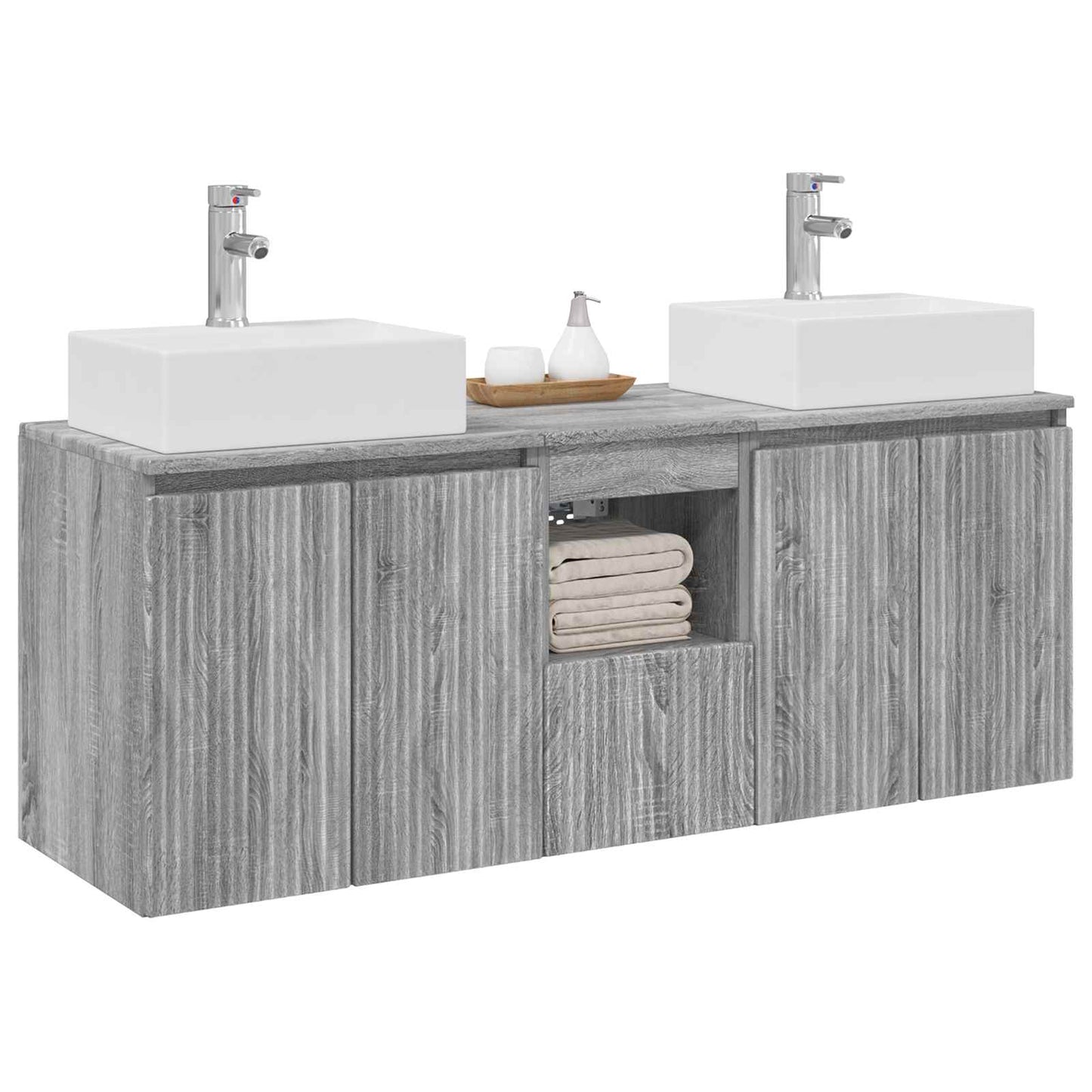 Bathroom Cabinet Set 3 pcs Grey Sonoma 49.5 x 41 x 62.5 cm