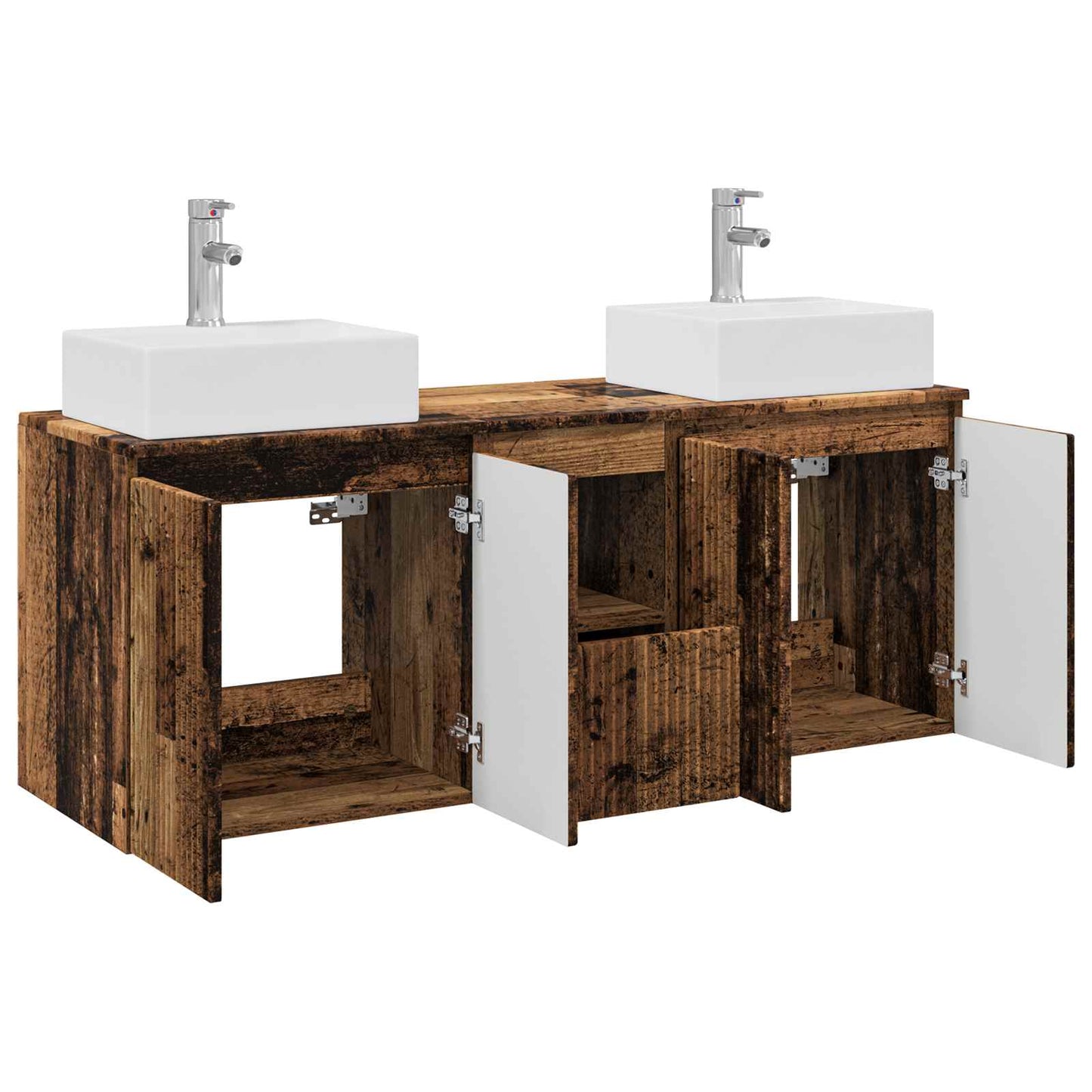 Bathroom Cabinet Set 3 pcs Old Wood 49.5 x 41 x 62.5 cm