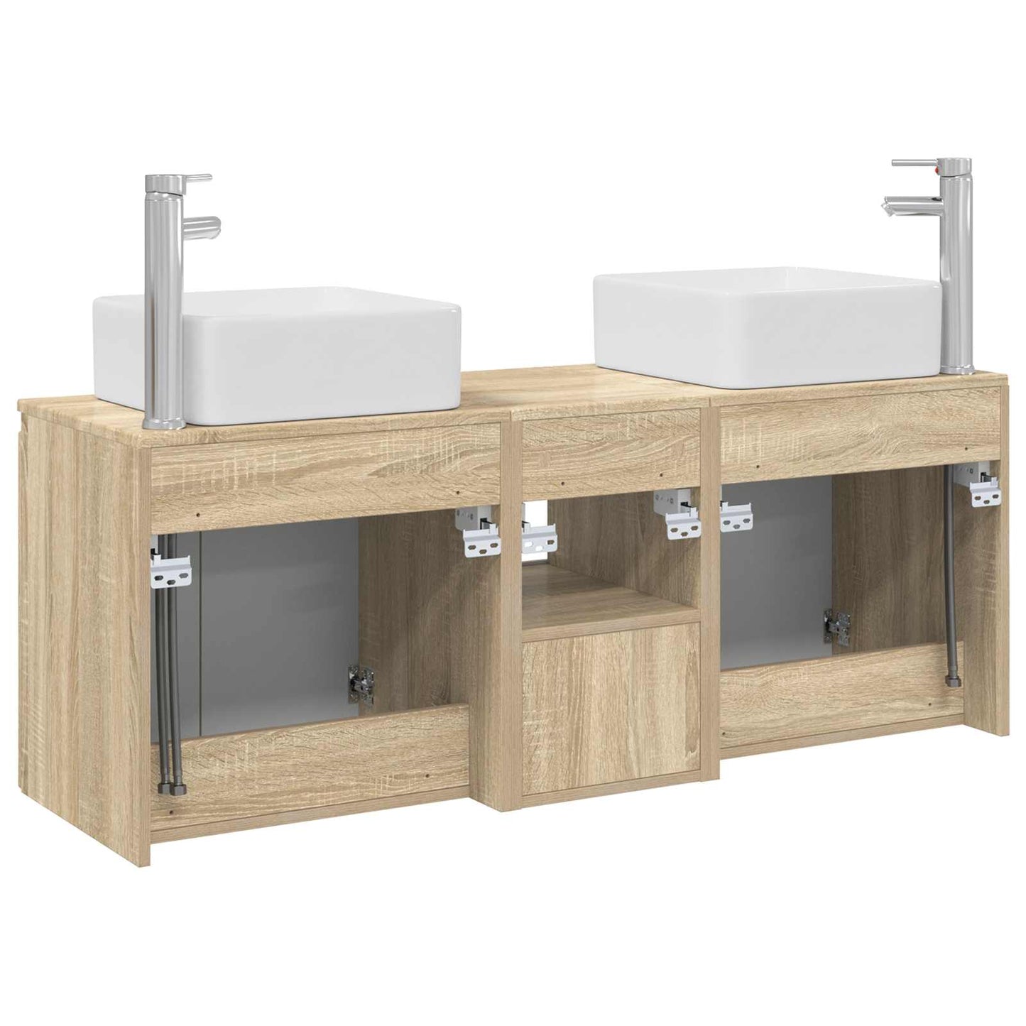 Bathroom Cabinet Set 3 pcs Sonoma Oak 53 x 35 x 63 cm