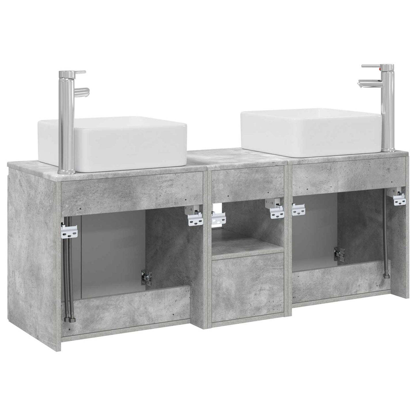 Bathroom Cabinet Set 3 pcs Concrete Grey 53 x 35 x 63 cm