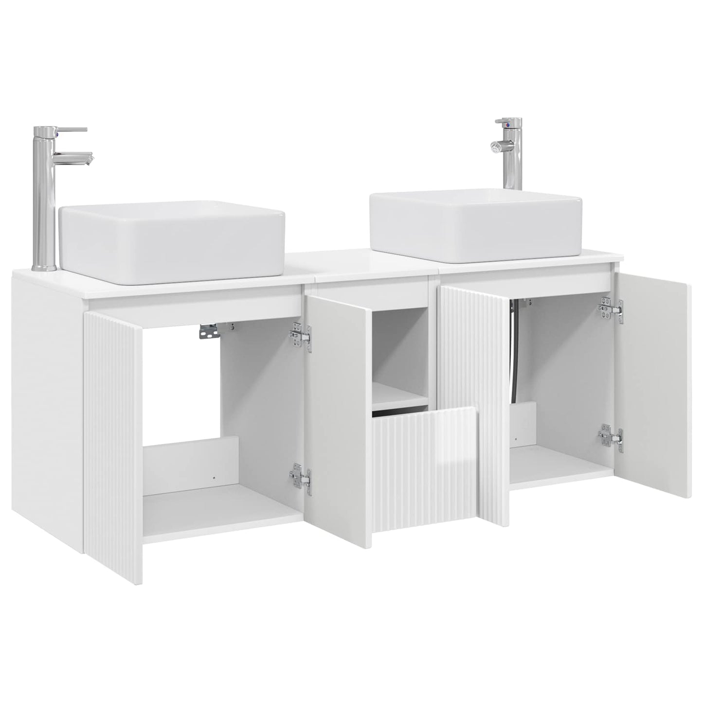 Bathroom Cabinet Set 3 pcs High Gloss White 53 x 35 x 63 cm