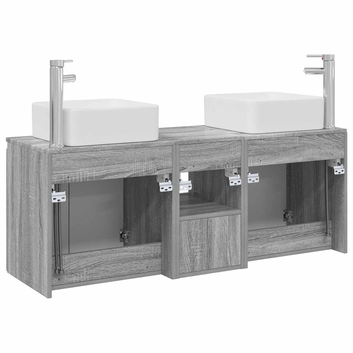 Bathroom Cabinet Set 3 pcs Grey Sonoma 53 x 35 x 63 cm