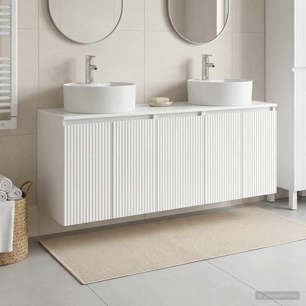 Bathroom Cabinet Set 3 pcs High Gloss White 49.5 x 44.5 x 65 cm
