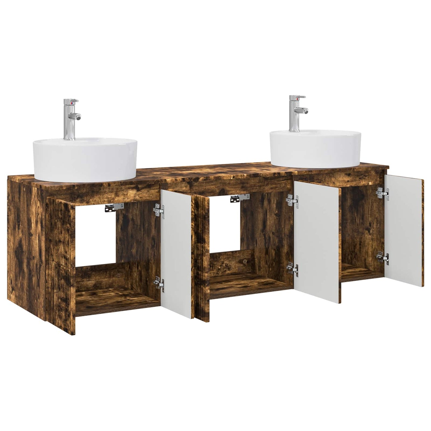 Bathroom Cabinet Set 3 pcs Smoked Oak 49.5 x 44.5 x 65 cm