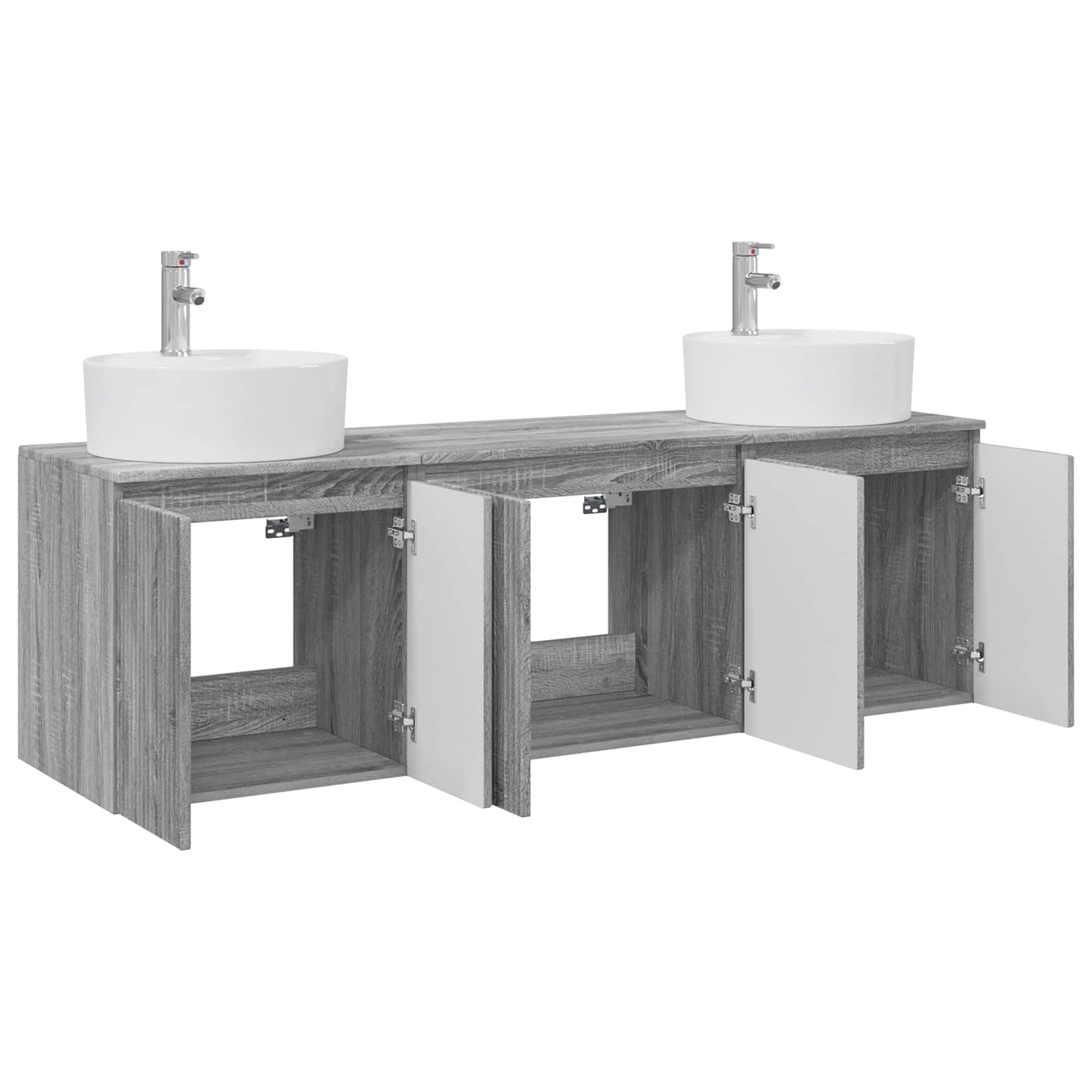 Bathroom Cabinet Set 3 pcs Grey Sonoma 49.5 x 44.5 x 65 cm