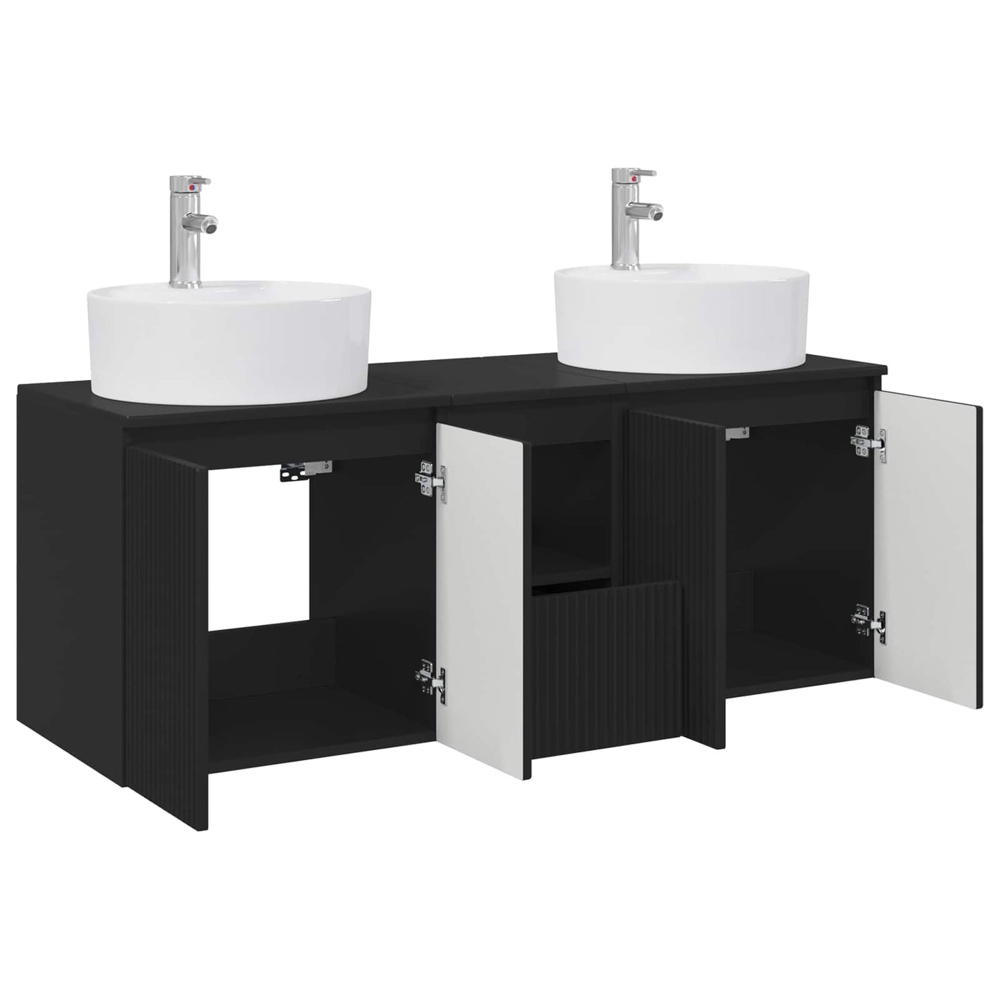 Bathroom Cabinet Set 3 pcs Black 49.5 x 44.5 x 65 cm
