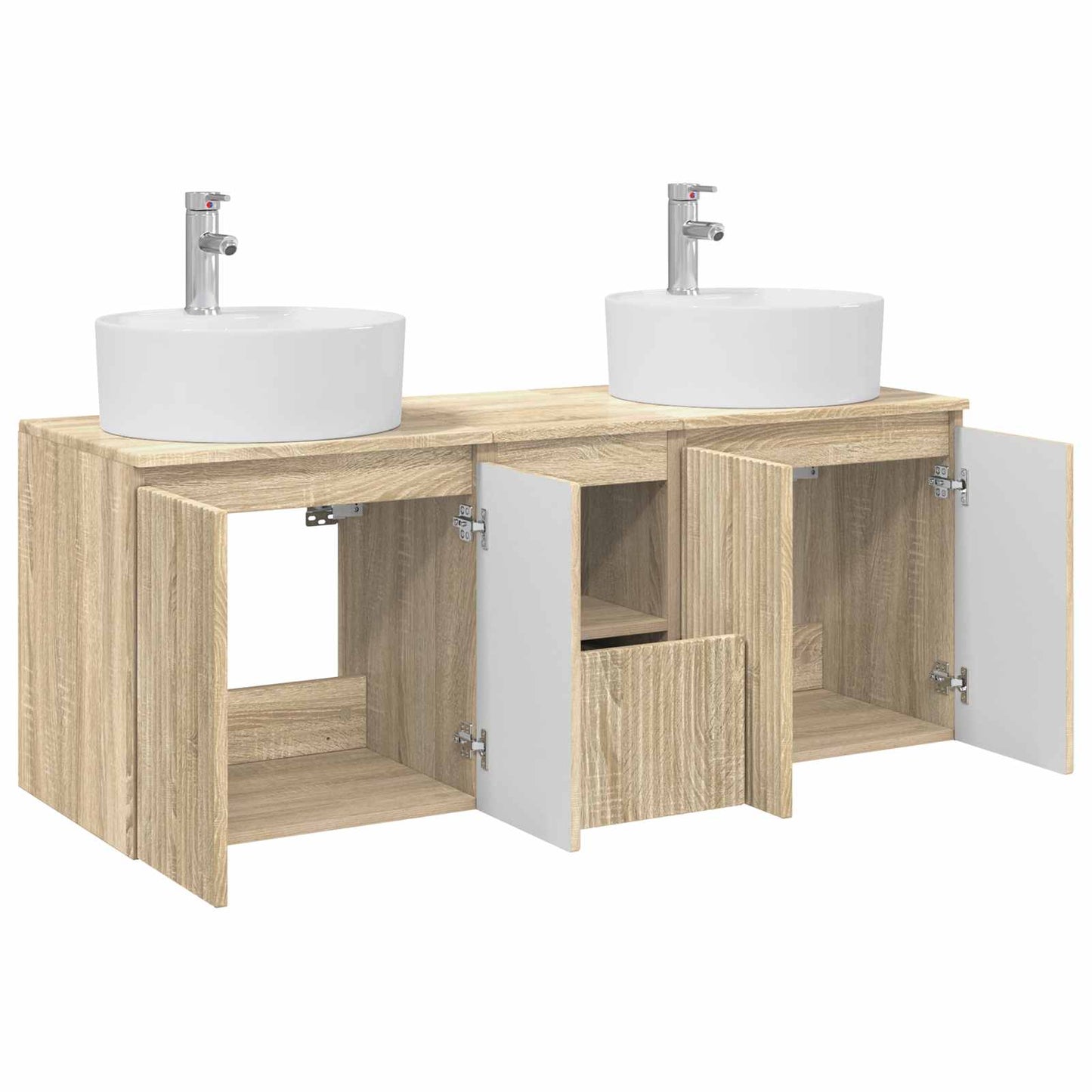 Bathroom Cabinet Set 3 pcs Sonoma Oak 49.5 x 44.5 x 65 cm
