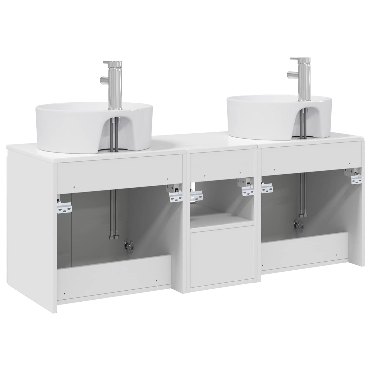 Bathroom Cabinet Set 3 pcs High Gloss White 49.5 x 44.5 x 65 cm