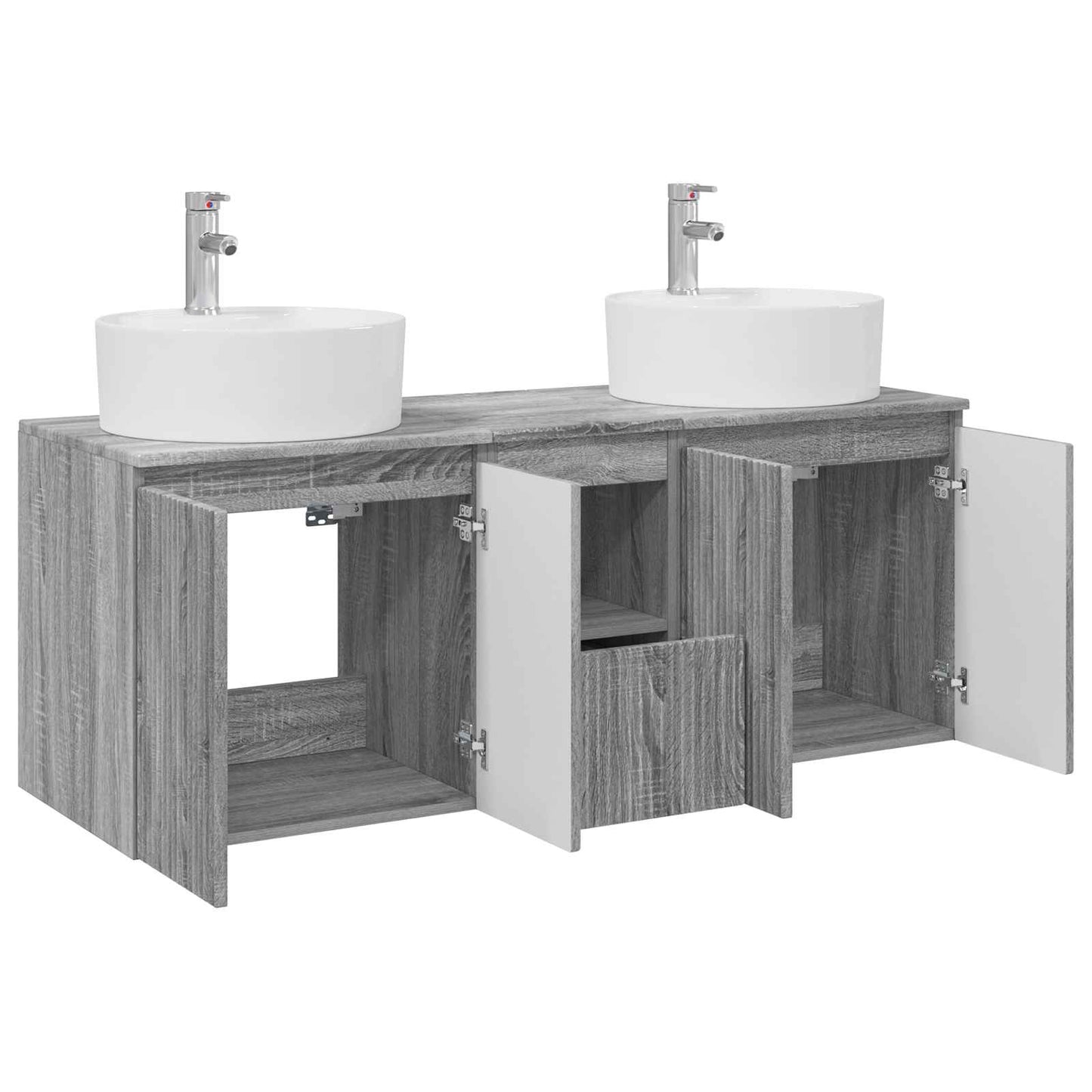 Bathroom Cabinet Set 3 pcs Grey Sonoma 49.5 x 44.5 x 65 cm
