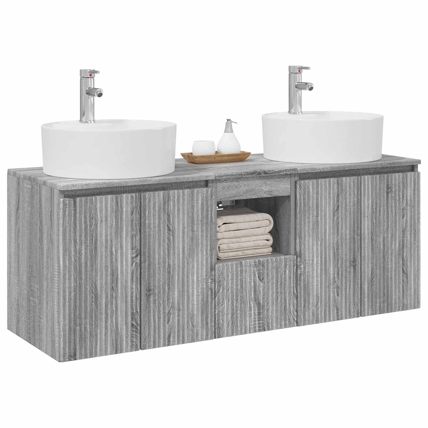 Bathroom Cabinet Set 3 pcs Grey Sonoma 49.5 x 44.5 x 65 cm