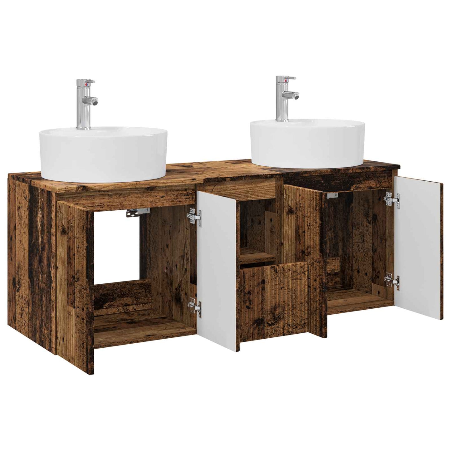 Bathroom Cabinet Set 3 pcs Old Wood 49.5 x 44.5 x 65 cm