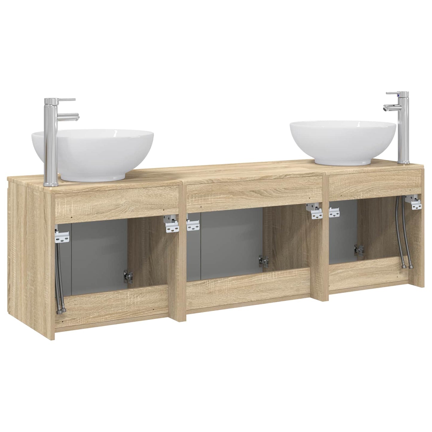 Bathroom Cabinet Set 3 pcs Sonoma Oak 49.5 x 44.5 x 65 cm