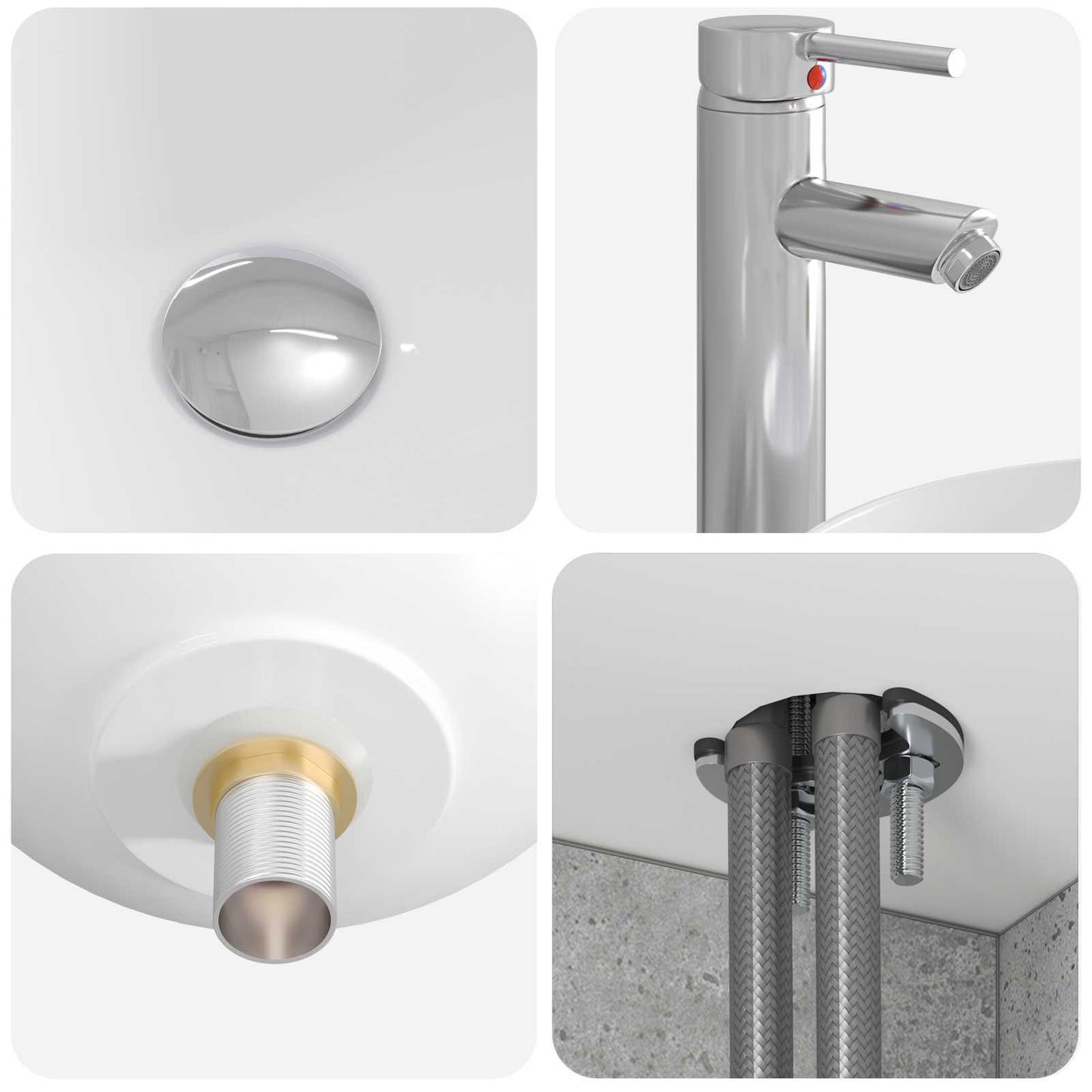 Bathroom Cabinet Set 3 pcs Concrete Grey 49.5 x 44.5 x 65 cm