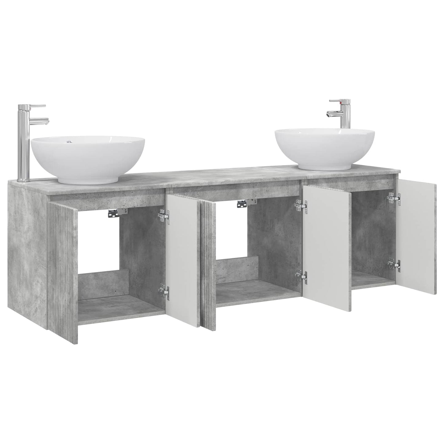 Bathroom Cabinet Set 3 pcs Concrete Grey 49.5 x 44.5 x 65 cm