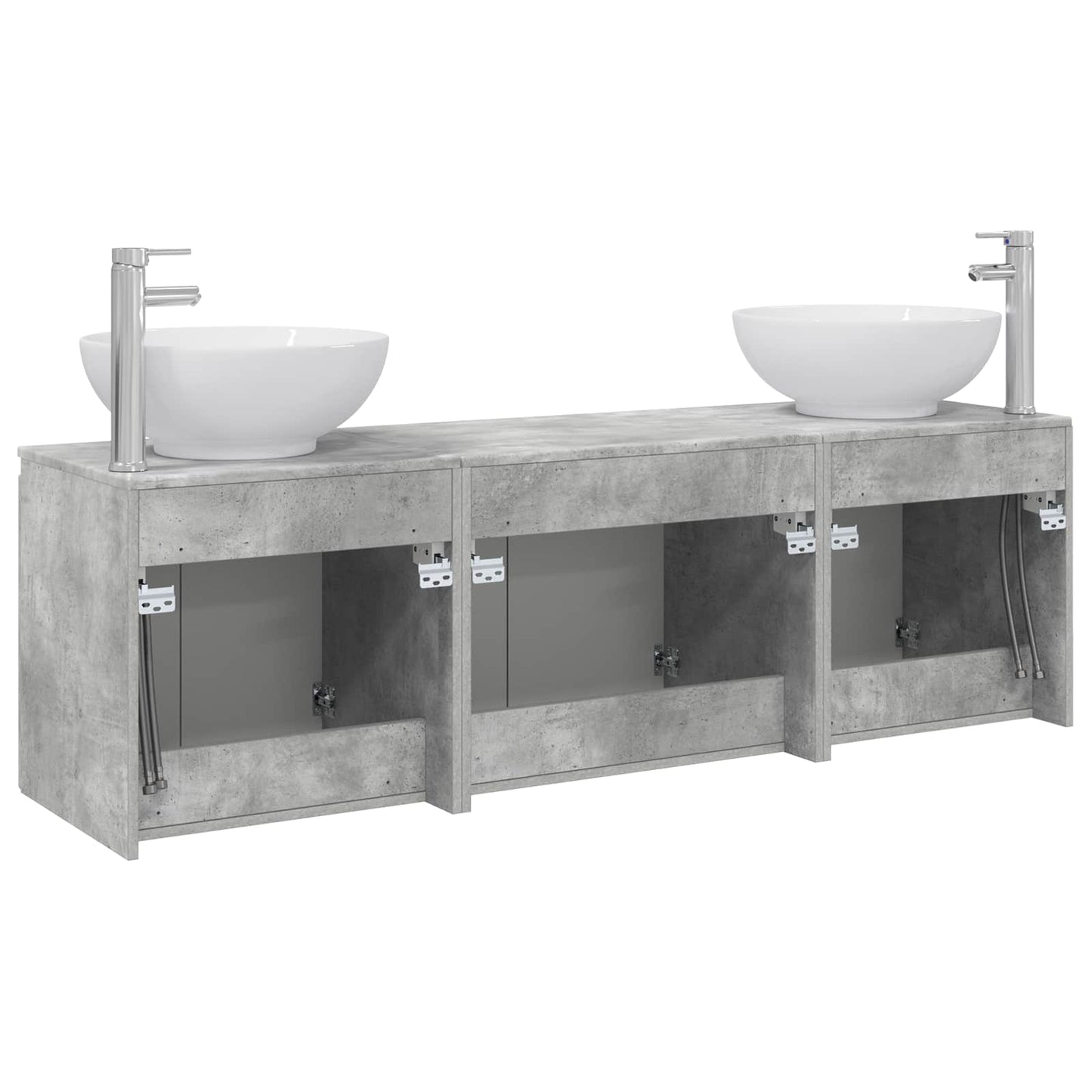 Bathroom Cabinet Set 3 pcs Concrete Grey 49.5 x 44.5 x 65 cm