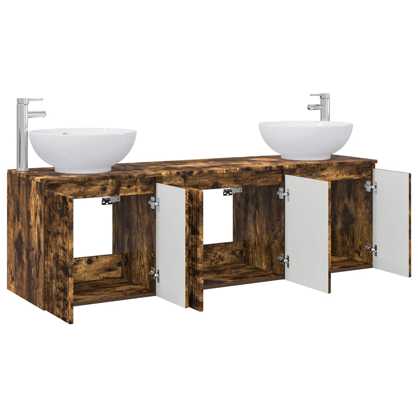 Bathroom Cabinet Set 3 pcs Smoked Oak 49.5 x 44.5 x 65 cm