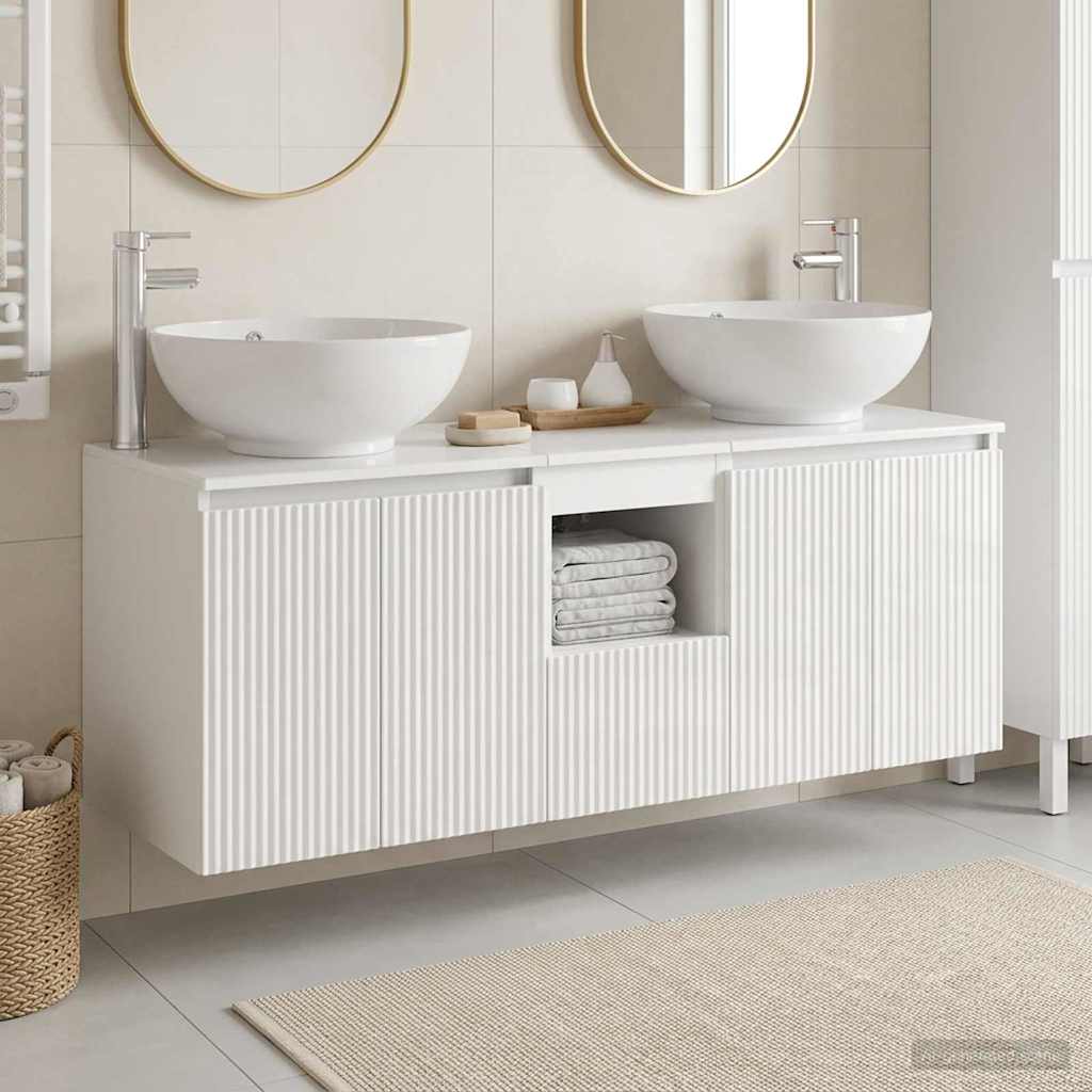 Bathroom Cabinet Set 3 pcs High Gloss White 49.5 x 44.5 x 65 cm