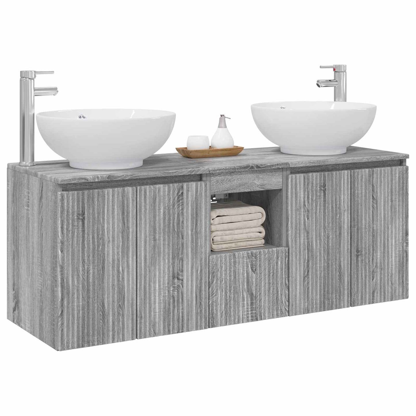 Bathroom Cabinet Set 3 pcs Grey Sonoma 49.5 x 44.5 x 65 cm