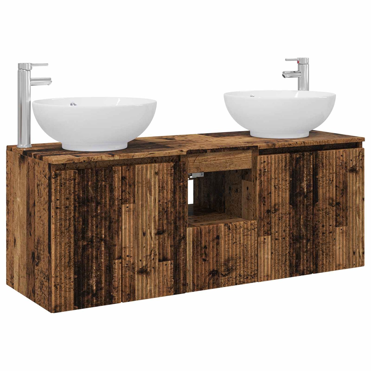 Bathroom Cabinet Set 3 pcs Old Wood 49.5 x 44.5 x 65 cm