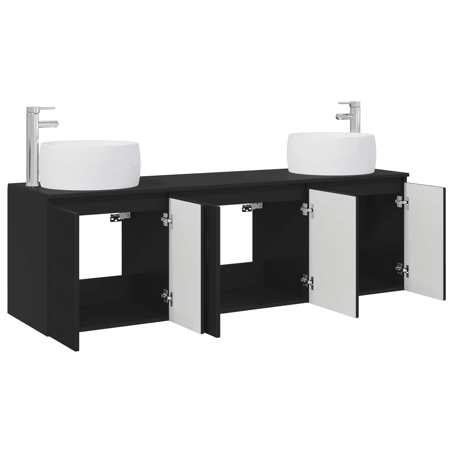 Bathroom Cabinet Set 3 pcs Black 49.5 x 44.5 x 66 cm
