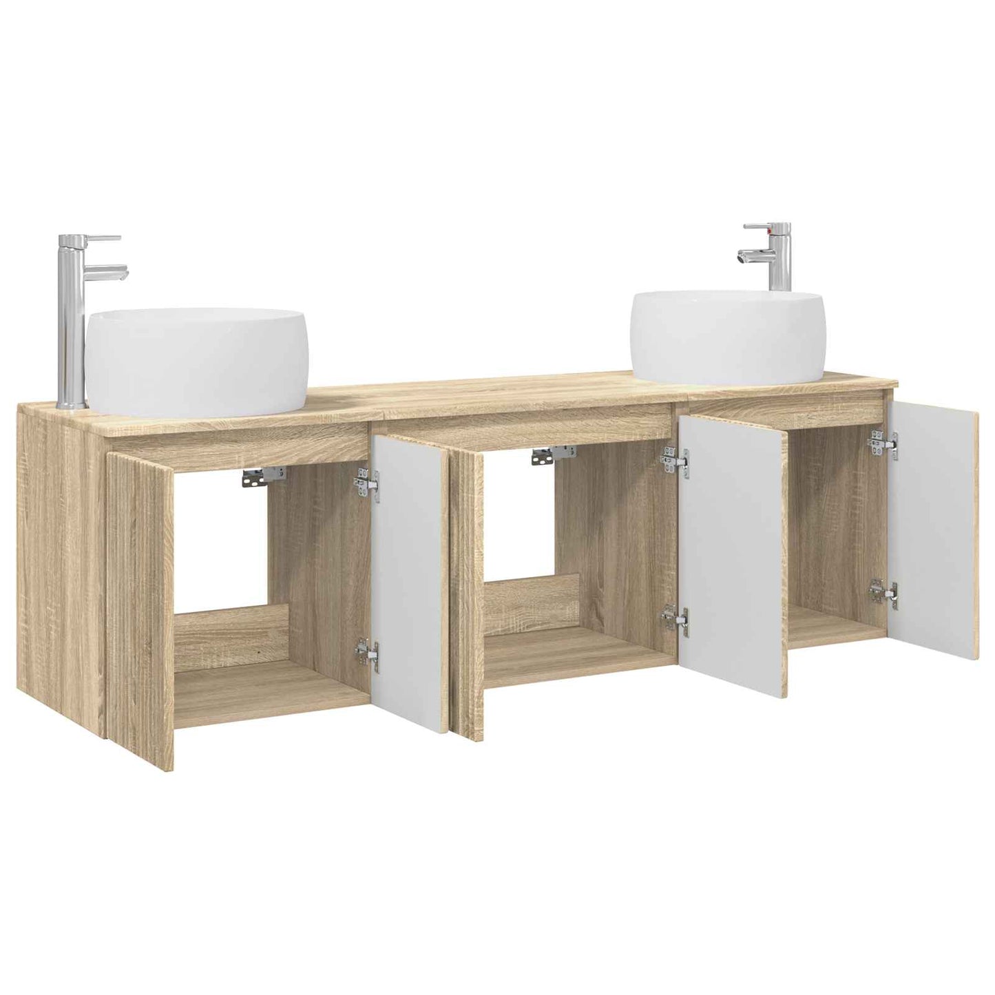 Bathroom Cabinet Set 3 pcs Sonoma Oak 49.5 x 44.5 x 66 cm