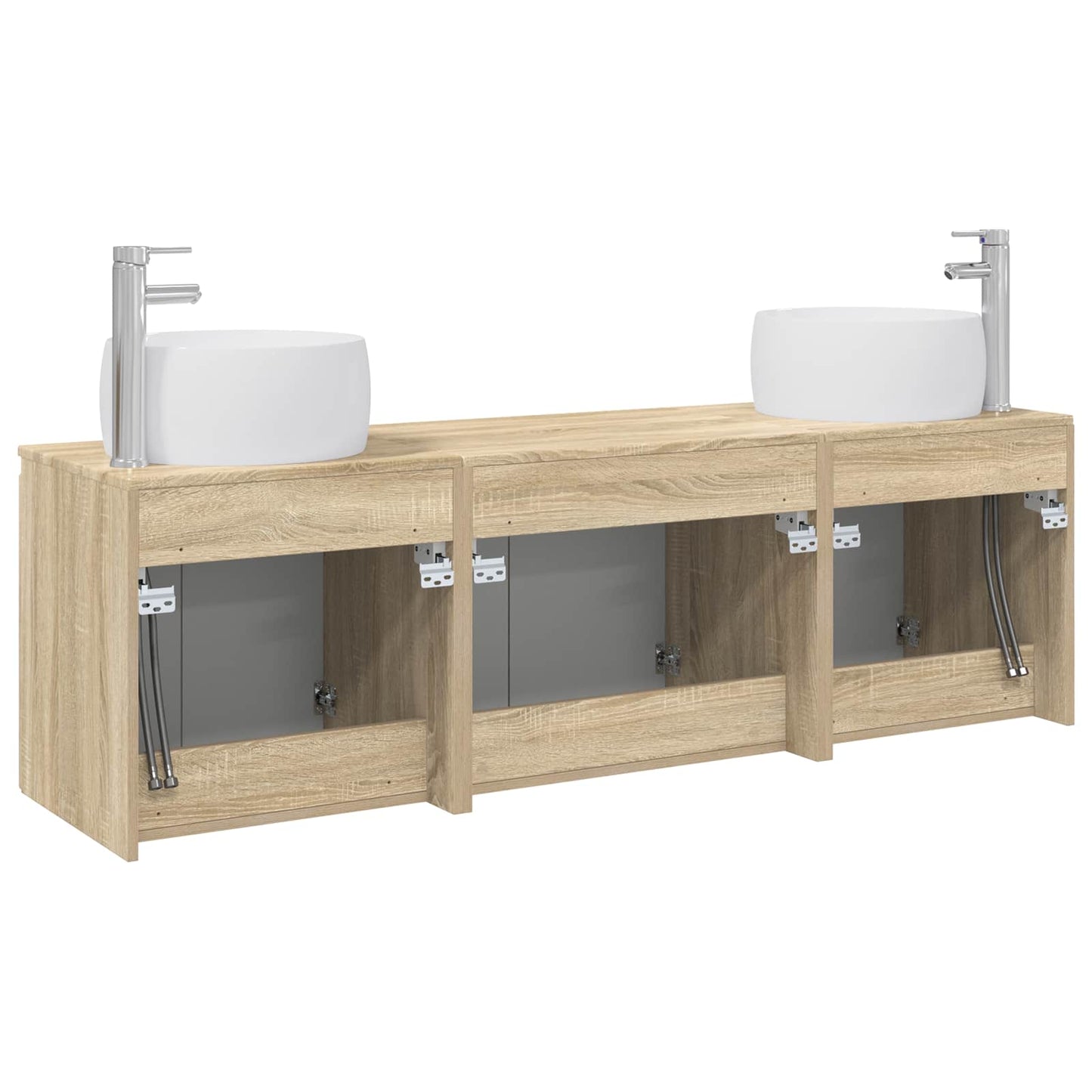 Bathroom Cabinet Set 3 pcs Sonoma Oak 49.5 x 44.5 x 66 cm