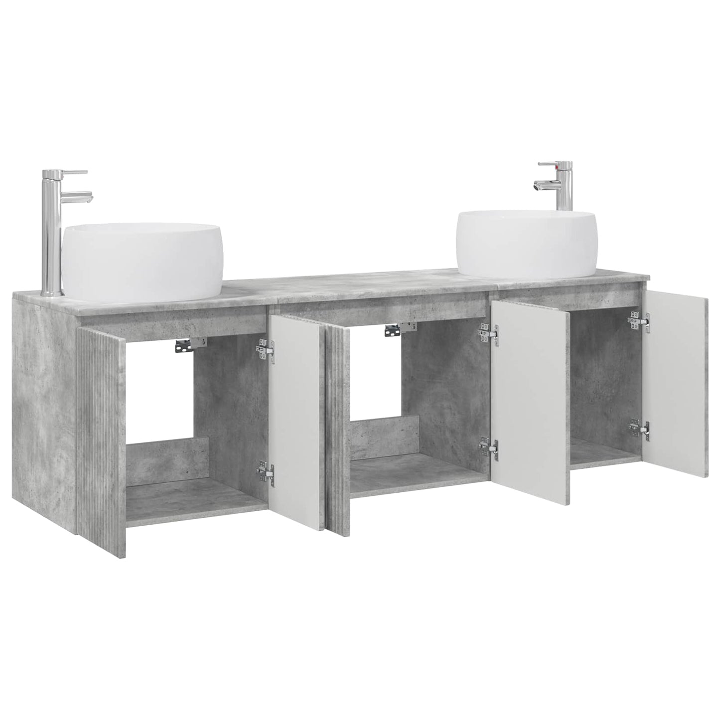 Bathroom Cabinet Set 3 pcs Concrete Grey 49.5 x 44.5 x 66 cm
