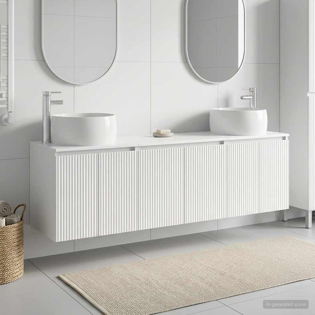 Bathroom Cabinet Set 3 pcs High Gloss White 49.5 x 44.5 x 66 cm