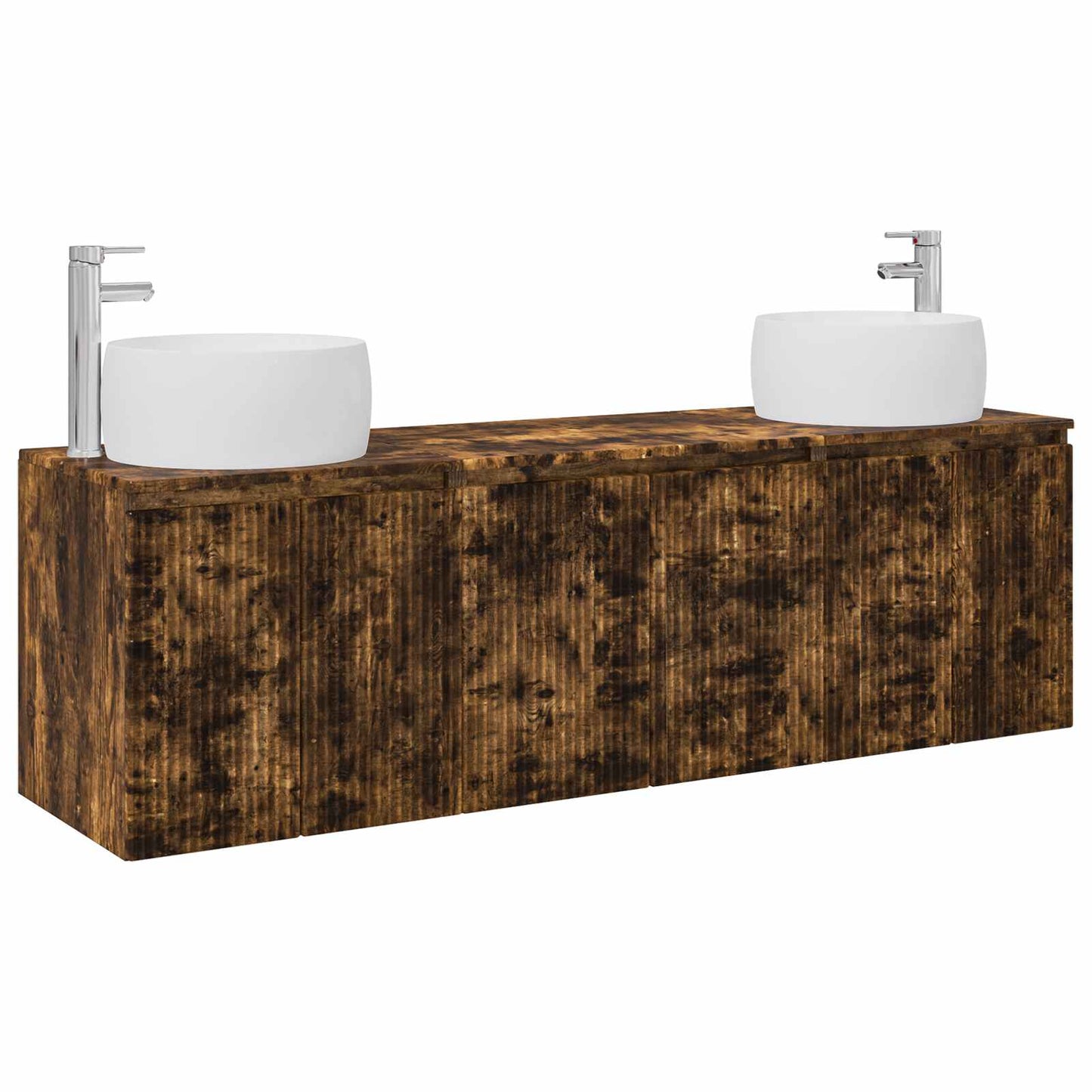 Bathroom Cabinet Set 3 pcs Smoked Oak 49.5 x 44.5 x 66 cm