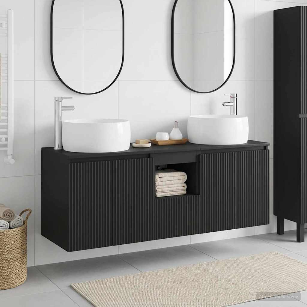 Bathroom Cabinet Set 3 pcs Black 49.5 x 44.5 x 66 cm