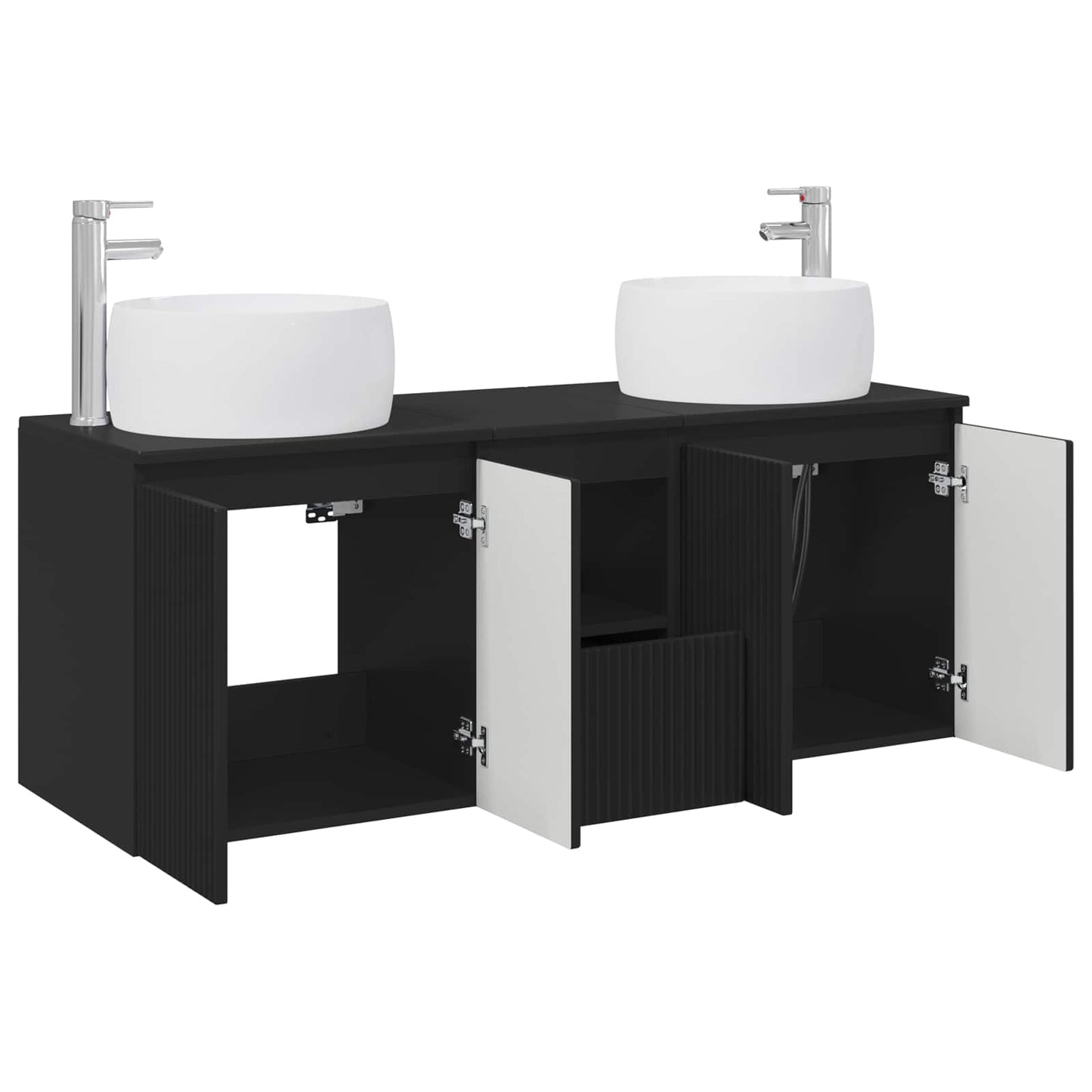 Bathroom Cabinet Set 3 pcs Black 49.5 x 44.5 x 66 cm