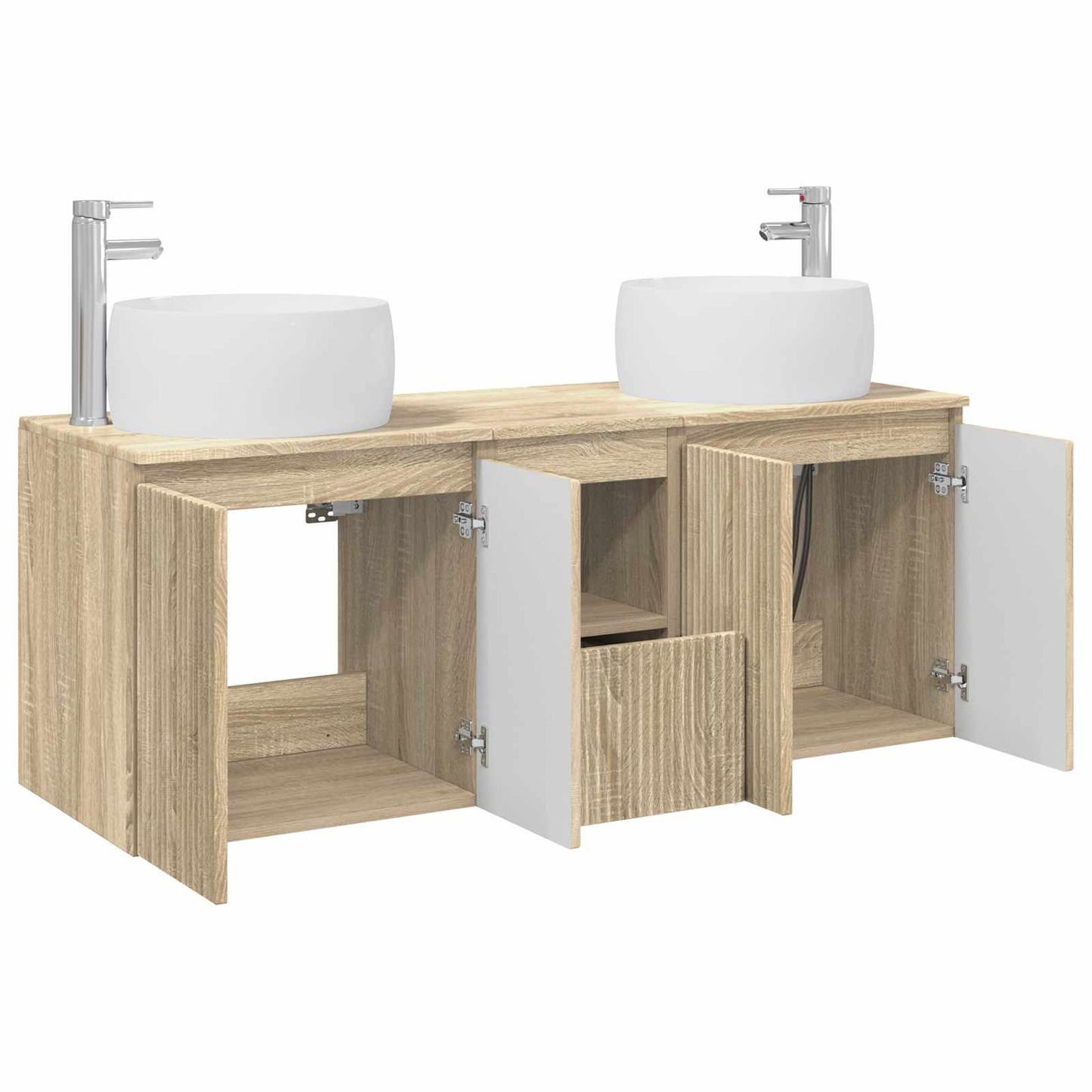 Bathroom Cabinet Set 3 pcs Sonoma Oak 49.5 x 44.5 x 66 cm