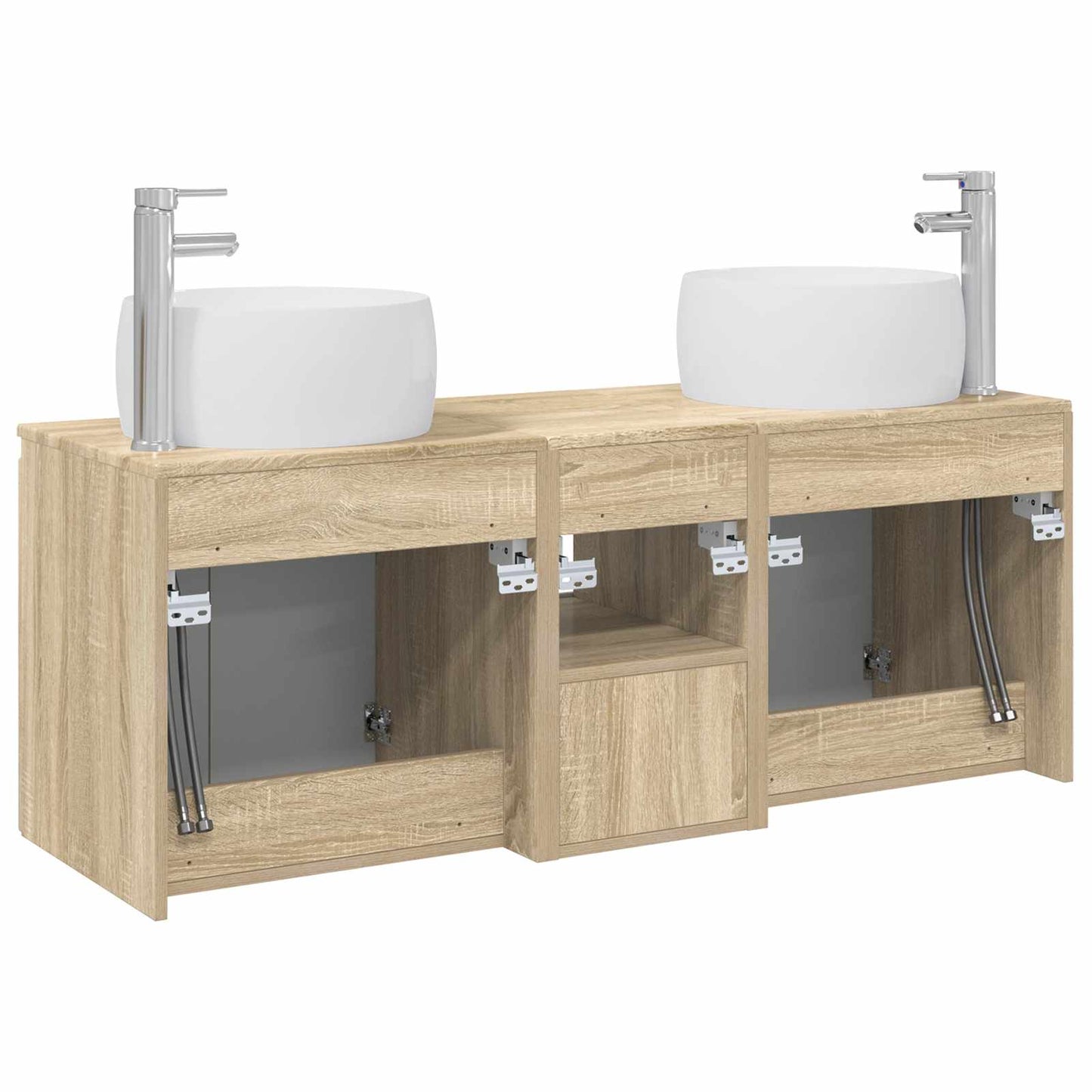 Bathroom Cabinet Set 3 pcs Sonoma Oak 49.5 x 44.5 x 66 cm