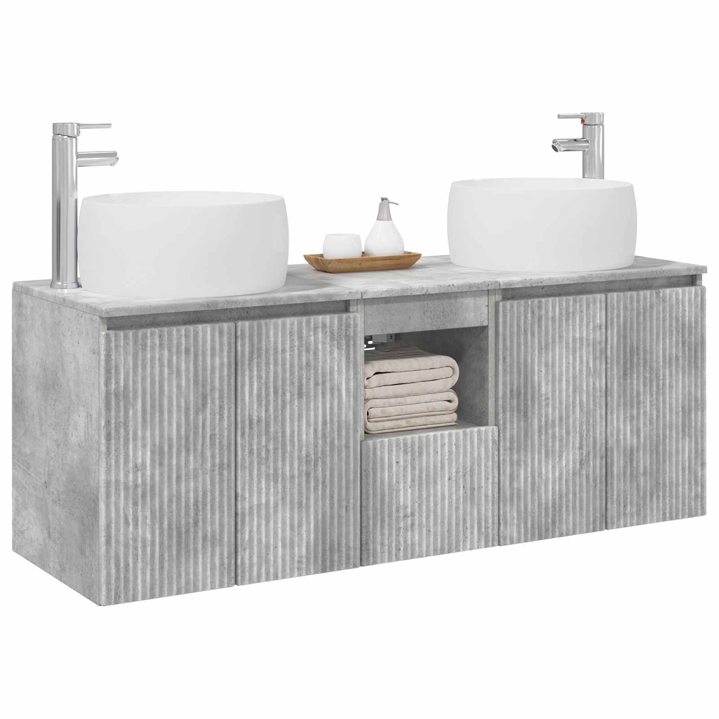 Bathroom Cabinet Set 3 pcs Concrete Grey 49.5 x 44.5 x 66 cm